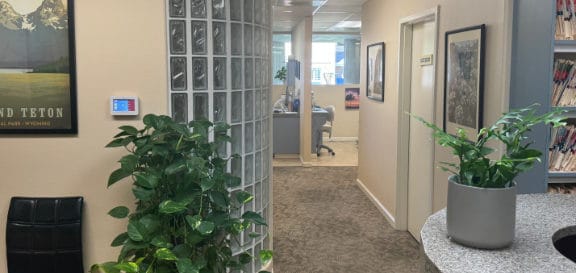 Checkout area for <?= $this->account_info['practice_name']; ?> with lots of patient folders